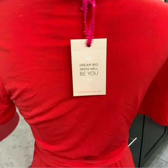 JB by Julie Brown Solid Red Marlina Knit Wrap Dress 
Size Medium 
New With Tags - Picture 6 of 16